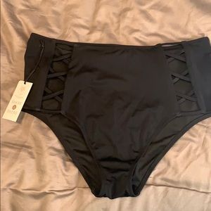 Black High Waist Bikini Bottom - NEVER worn